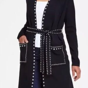 INC International Concepts Black Textured Top